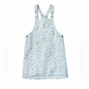 Max Studio Kids Daisy Floral Overall Dress Light Blue Size 8